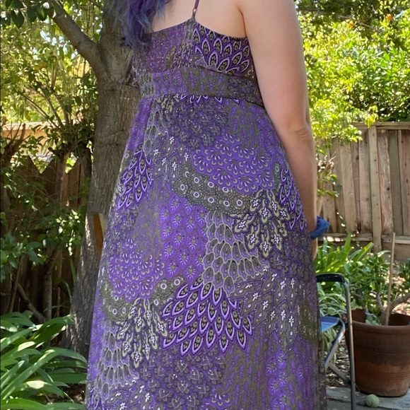 Purple Boho Paisley summer Maxi dress - Picture 2 of 6